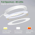 Wolezek Grow Lights for Indoor Plants Full Spectrum, 80 LEDs 3 Colors, 65in Large Plant Lights for Indoor Growing with 360°Gooseneck, 6/12/16H Timer, 5 Brightness, Height Adjustable, White 3 Pack
