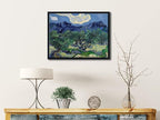 Wieco Art Framed Canvas Wall Art Olive Trees by Van Gogh Oil Paintings Reproduction Artwork Abstract Canvas Prints Wall Art Landscape Pictures for Kitchen Home Office Decorations