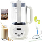 51oz Automatic Nut Milk Maker,10 in 1 Soy Milk Maker Machine 20 Blades,Baby Food Maker,Plant Based Milks Homemade Oat,Juice,Almond Milk Machine with Delay Start 24H,Boil Water,Keep Warm 8H&Auto Clean