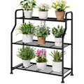 Kitsure 3-Tier Plant Stand Indoor & Outdoor, 27" x 11.4" x 29.3", Black
