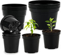 4/6/8 Inch Black Plant Nursery Pots, 15 Pack, Thickened Plastic with Drainage Holes, Indoor/Outdoor