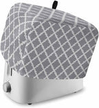Toaster Cover 2 Slice Moroccan Pattern Toaster Oven Cover with Pockets Geometric Trellis Grey Dustproof Bakeware Protector Small Kitchen Appliance Dust Covers and Fingerprint Protection for Women