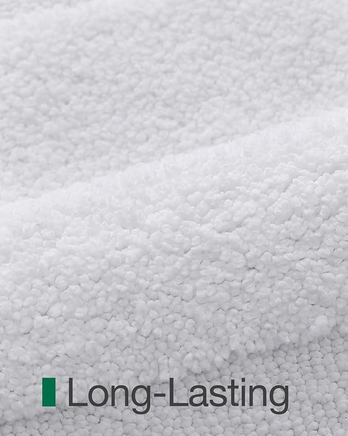 LUMI Ultra Soft Bathroom Rugs Non Slip with Rubber Backing, Absorbent Washable Bath Mat Quick Dry, Upgraded Premium Microfiber Plush Carpet for Bathtub and Shower Floor, White, 24x60