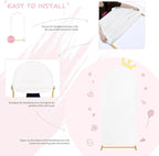 SoarDream Arch Backdrop Cover White Spandex Fitted 5FT White Wedding Arch Covers Balloon Round Top Chiara Arch Backdrop Fabric for Bridal Shower Wedding Birthday Party Stage Decoations