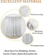 ShinyBeauty Sparkling Sequin Photo Backdrop 7x7 Feet - Silver Glitter Polyester Fabric for Baby Showers, Birthdays, Photoshoots, Wall Decor (Professional Studio & Party Decoration)