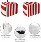 Toaster Cover 2 Slice Red Stripes Toaster Oven Cover with Pockets Vertical Striped Dustproof Bakeware Protector Small Kitchen Appliance Dust Covers and Fingerprint Protection for Women