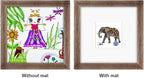 RPJC 8x8 Soild Wood Picture Frame with High Definition Glass Display Pictures 4x4 with Mat or 8x8 Without Mat for Wall Mounting Hanging Carbonized