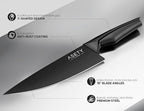 Kitchen Knife Sets with Block -15 PCS Knife Set with Bulti-in Sharpener, Dishwasher Safe, Stainless Steel Kitchen Knife with Ergonomic Handles, Sharp knives for Men and Women,Black