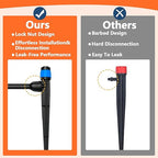 50 Pieces Drip Irrigation Emitters, Adjustable 360 Degree Drip Vortex Emitters on 5" with Stake for 1/4" Drip Irrigation Tubing Irrigation Fan Shape Drippers for Garden Watering System
