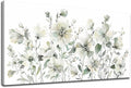 Elegant Flowers Wall Art Abstract Floral Pictures Wall Decor Modern Green Botanical Canvas Painting Flower Blossom Canvas Print Artwork for Living Room Bedroom Office Home Wall Decoration 20" x 40"