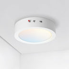 ASD LED 7" Round Flush Mount Ceiling Light Fixture, Low Profile Surface Lighting | 5CCT, Dimmable, Battery Backup, ETL Listed | 15W 1200LM 2700-6000K 120V | Kitchen, Bedroom, Hallway Lamp | White