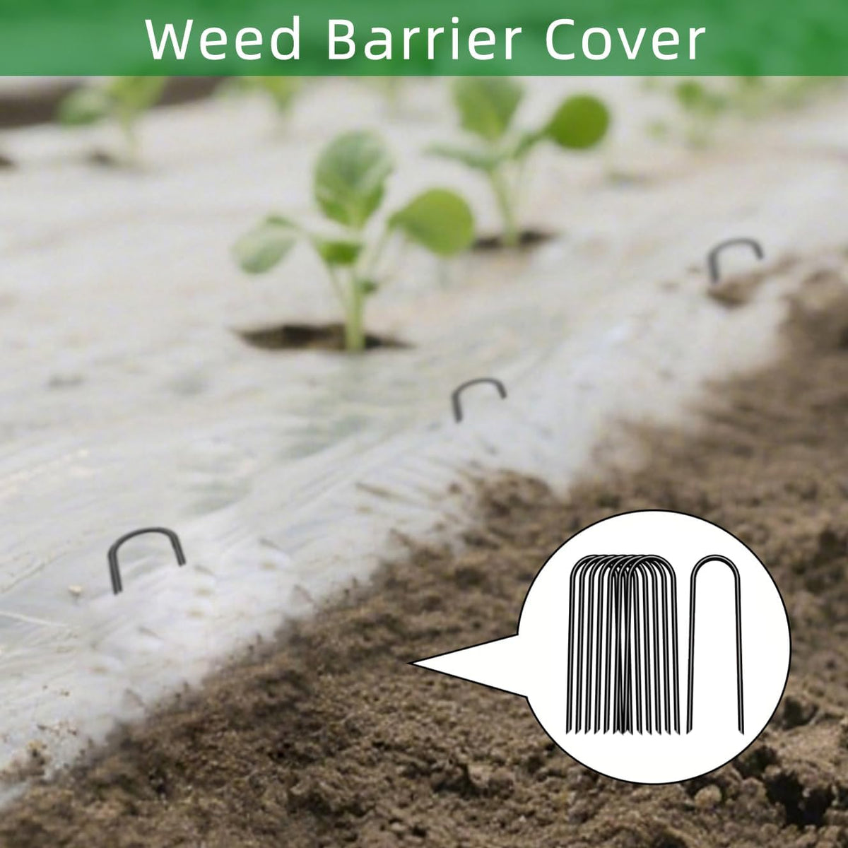 6 inch 25 Pack U Shape Black Garden Stakes,11 Gauge Garden Pins,U-Shaped Tent Stakes,Galvanized Landscape Staples for Yard Lawn,Tube, Landscape Fabrics,Irrigation Hose and Weed Barriers.