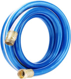 Solution4Patio Blue Garden Hose 3/4 in. x 25 ft. -Heavy Duty Durable Flexible Lightweight Water Pipe -Brass Aluminum Ends for Household & Commercial Use -Kink Free, No Leaking, Male/Female Fittings