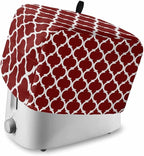 Toaster Cover 4 Slice Geometric Moroccan Toaster Oven Cover with Pockets Moroccan Trellis Design Red Bakeware Protector Small Kitchen Appliance Dust Covers and Fingerprint Protection for Women