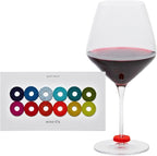 Graf Lantz - Wine-O's Merino Wool Wine Glass Charms (Rainbow) 12 Count - Drink Markers with Note Card - Reusable - 12 Colors - Boho Style - Home Decor, Party Favors & Vacation Essentials - 5mm Felt