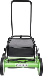 16 Inch 5-Blade Push Reel Lawn Mower, Cordless Manual Lawn Mower with Grass Catcher, Adjustable Cutting Height, Walk-Behind Lawn Mowers for Yard, Garden
