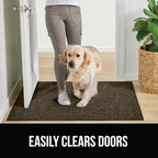 GORILLA GRIP Traffic Guard Door Mat, 72x48, Heavy Duty Welcome Mats, Commercial Office Space Doormat, Waterproof, Fade Resistant, Strong Rubber Backing, Low Profile, Shoe and Boot Scraper, Brown