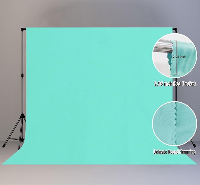 10x10FT Lake Blue Screen Backdrop for Photography, Chromakey Blue Photo Background Curtain Seamless for Video Meeting Photoshoot Party