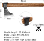 Throwing Axe Set, 16.5" Throwing Tomahawk with 1065 High Carbon Steel & Wooden Handle, Perfect for Axe Throwing Game for Backyard, Competition and Recreation