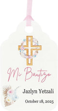 Mi Bautizo Baptism Christening Personalized Thank You Tags 20 pcs - More Colors Available (White/Gold)