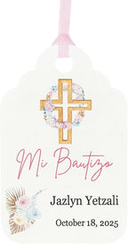 Mi Bautizo Baptism Christening Personalized Thank You Tags 20 pcs - More Colors Available (White/Gold)
