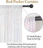 ShinyBeauty 7FTX7FT Iridescent White Sequin Backdrop | Glitter Wedding Photo Booth Background | Sparkly Shimmer Baby Shower Decor | No Dropping Sequins | Dense Backdrops Design