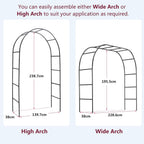 Garden Arch Trellis Metal Garden Arbor for Various Climbing Plant, Wedding Arches for Ceremony Decoration Outdoor Lawn Backyard, 7'8" H x 4'5" W, Dark Green