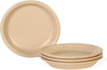 GZG 8 Inch Ceramic Dinner Salad Plates Set of 4, Rustic Matte Glaze Stoneware Dinnerware Set, Microwave & Dishwasher Safe, for Salad, Dessert, Appetizer, Everyday Use(Warm Sand)
