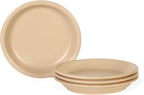 GZG 8 Inch Ceramic Dinner Salad Plates Set of 4, Rustic Matte Glaze Stoneware Dinnerware Set, Microwave & Dishwasher Safe, for Salad, Dessert, Appetizer, Everyday Use(Warm Sand)