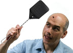 Leather Fly Swatter 2 Pack with 5 Window Fly Traps - Heavy Duty Fly Swatter Manual, Retractable Indoors Outdoors, Large Swatters Multi Pack Long Handle, MATA Moscas