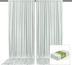 2 Panels Silver Backdrop Curtain, 10 x 7 Feet Background Curtains for Parties, Weddings, Baby Showers, Bachelorette Halloween, Christmas Birthday Party Photoshoot Backdrop Curtains Decorations
