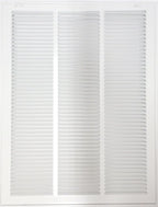 18" X 26" Steel Return Air Filter Grille for 1" Filter - Easy Plastic Tabs for Removable Face/Door - HVAC Duct Cover - Flat Stamped Face -White [Outer Dimensions: 19.75w X 27.75h]