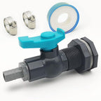Rain Barrel Spigot PVC Faucet Kit with Bulkhead Fitting, Ball Valve, Garden Hose Barb Adapter, Pipe Clamps, Thread Seal Tape (for 12.5mm ID Hose)