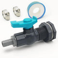 Rain Barrel Spigot PVC Faucet Kit with Bulkhead Fitting, Ball Valve, Garden Hose Barb Adapter, Pipe Clamps, Thread Seal Tape (for 25mm ID Hose)