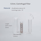 300kDa Ultra Centrifugal Filter Unit, 0.5mL, Regenerated Cellulose RC Membrane, Snap Caps (24/PK)