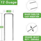 Landscape Staples 4 Inch 300 Pack Garden Stakes, Heavy Duty Galvanized Garden Staples for Fences, Lawns, Weed Barriers and Landscape Fabrics, Netting, Irrigation Hose (300)