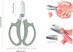 Leize Flower Scissors, Premium Thickened Stainless Steel Floral Shears, Strong Pruner for Flowers, Branches and Leaves (Grey Green)