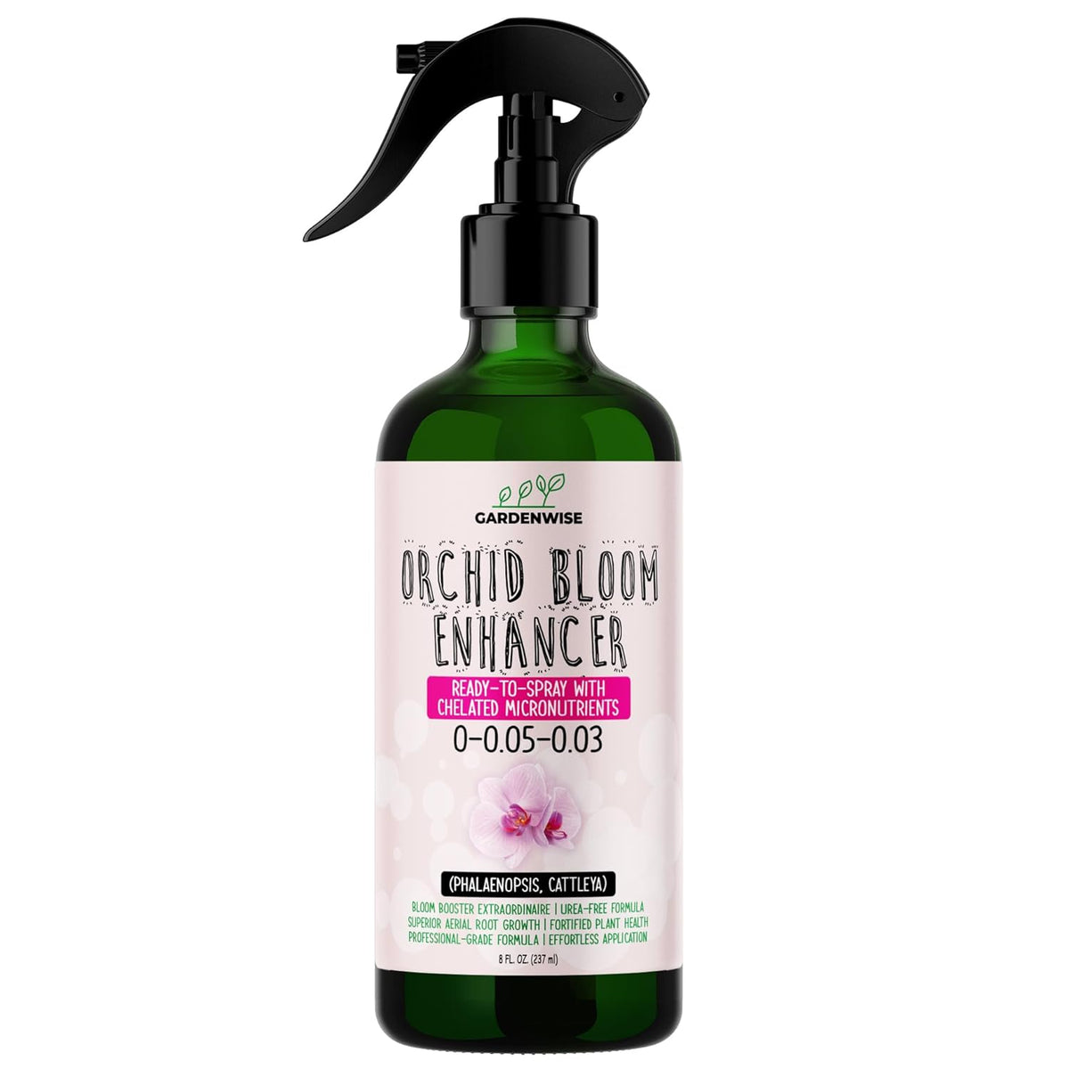 Orchid Food Bloom Booster Fertilizer - Bloom Orchids Fertilizer – Phosphorus and Potassium Formula 0-0.05-0.03 - Ready-to-Use Spray with Chelated Micronutrients (8 OZ)