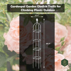 GardenPal Rustproof Metal Pipe Garden Obelisk Trellis, Tomato Cage and Plant Support for Climbing Plants, Potted Tall Plant Stakes for Vine Vegetable Flower Outdoor Indoor (Black, Φ31.7cm-H175cm)