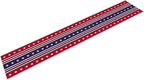 4th of July Table Runner, USA Flag Stars Stripes American Independence Day Red Blue White Stars Lines Print Table Cover for Farmhouse Kitchen Indoor Outdoor Home Party, 13x120inch
