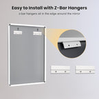 LOAAO 72x36 Inch White Metal Framed Bathroom Mirror for Wall, White Bathroom Vanity Mirror Farmhouse, Large Rounded Rectangle Mirror, Anti-Rust, Tempered Glass, Hangs Horizontally or Vertically