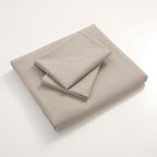 JIYUAN 100% Washed Cotton Duvet Cover Set 3 Pieces Full, 1 Duvet Cover 80x90 Inches (Comforter Not Included) and 2 Pillowcases,Linen Feel Bedding Set Comfy and Breathable, Heathered Tannish Linen Grey