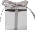 COTOPHER 60pcs Small Gift Boxes, Favor Boxes 2x2x2 inches Paper Gift Boxes with Ribbons Candy Box for Wedding Favors Baby Shower Bridal Shower Birthday Party (60 Metallic Silver)