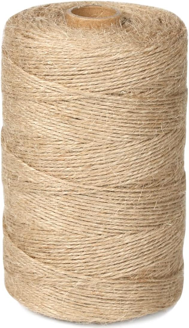 PerkHomy 1100FT Jute Twine String 2mm 3ply Natural Thin Twine for Craft Gardening Gift Wrapping Packing Material Wedding Christmas Decoration Bulk