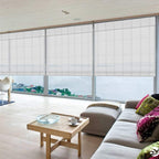 LETAU Wood Window Roman Shades, Bamboo Light Filtering Window Blinds for Indoor Home, Office, Kitchen, Pattern 2