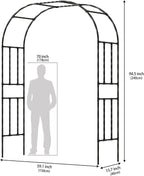 Twira Garden Arch Trellis, 7.9FT(240cm) Metal Garden Arbor Trellis for Climbing Plants Outdoor, Large Wedding Arch for Ceremony, Black Archway Trellises Decoration for Lawn, Patio, Backyard