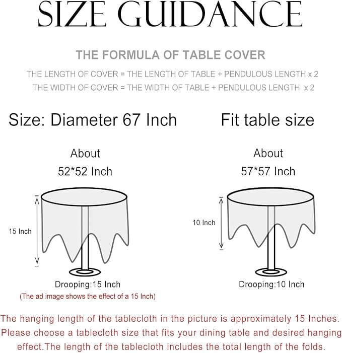 patdrea Designer Blue Tablecloth for Round Table,Vintage Linen with Leaves and Floral Pattern Tablecloths,Farmhouse Decor Cover for Kitchen Dining Christmas,Thanksgiving,Diameter 67"-Ivar a