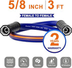short hose 3 ft x 5/8", Female to Female Hose, Hose Reel Leader Hose, short water hose with Swivel Handle