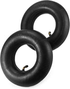 QWORK 4.10/3.50-4 Wheelbarrow Inner Tube, 4 Pack Replacement Inner Tubes, Bent Valve, for Lawn Movers, Hand Trucks