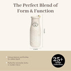 Young's Inc. Ceramic Flower Vase (Bee Happy) - White Ceramic Vase - Honeycomb Decor - 3" L x 3" W x 8" H Contains one Flower vase